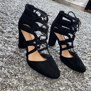 christian siriano lace up back heels